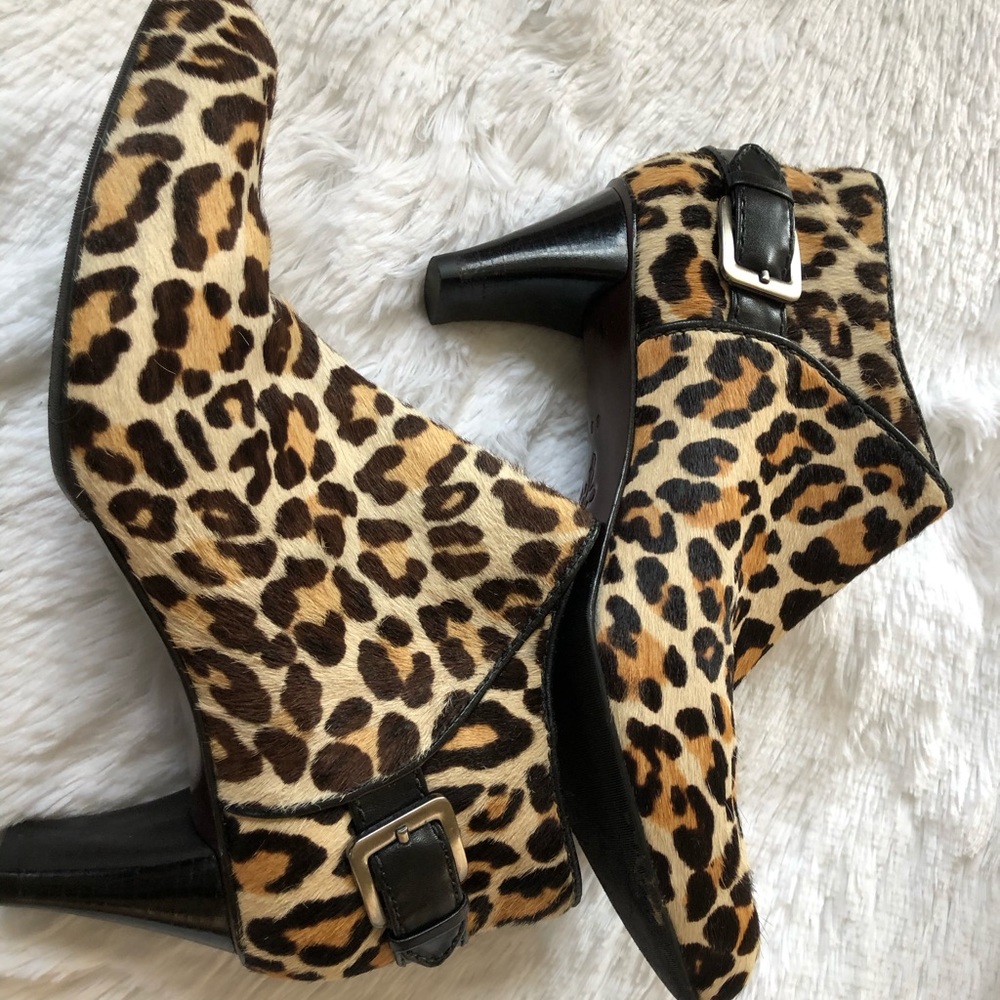 Stunning Size 8 Cole Haan animal print booties.
